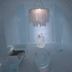 Couch, coffee table, chiller, ice columns